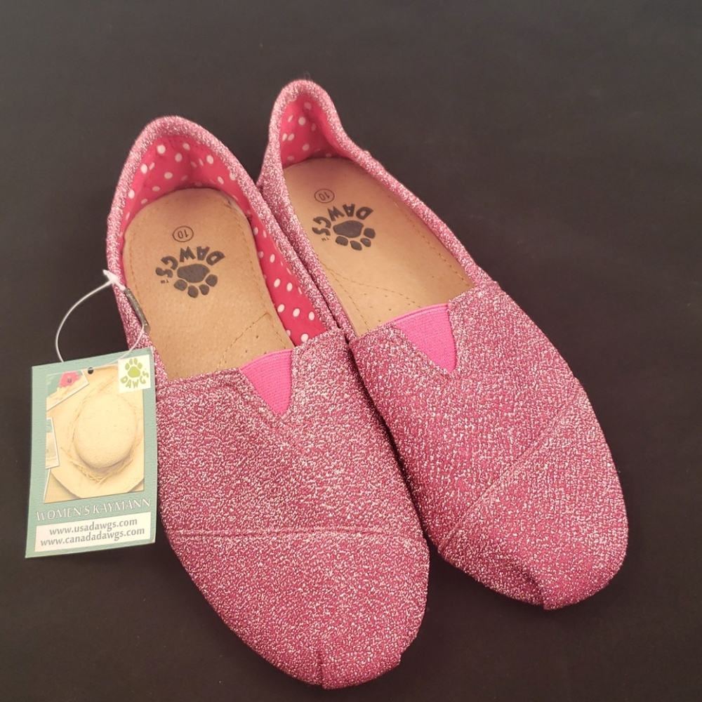 Dawgs slip on shoes pink glitter sparkles